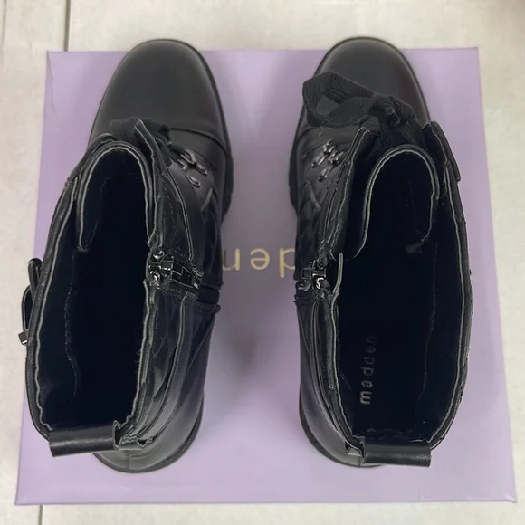 Brand new with box Women’s Madden Girl Black Harlow Combat Boots. Size is 9.5. - Picture 10 of 16